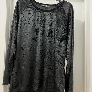 Women's Sz S Urban Coco Black Velour blouse